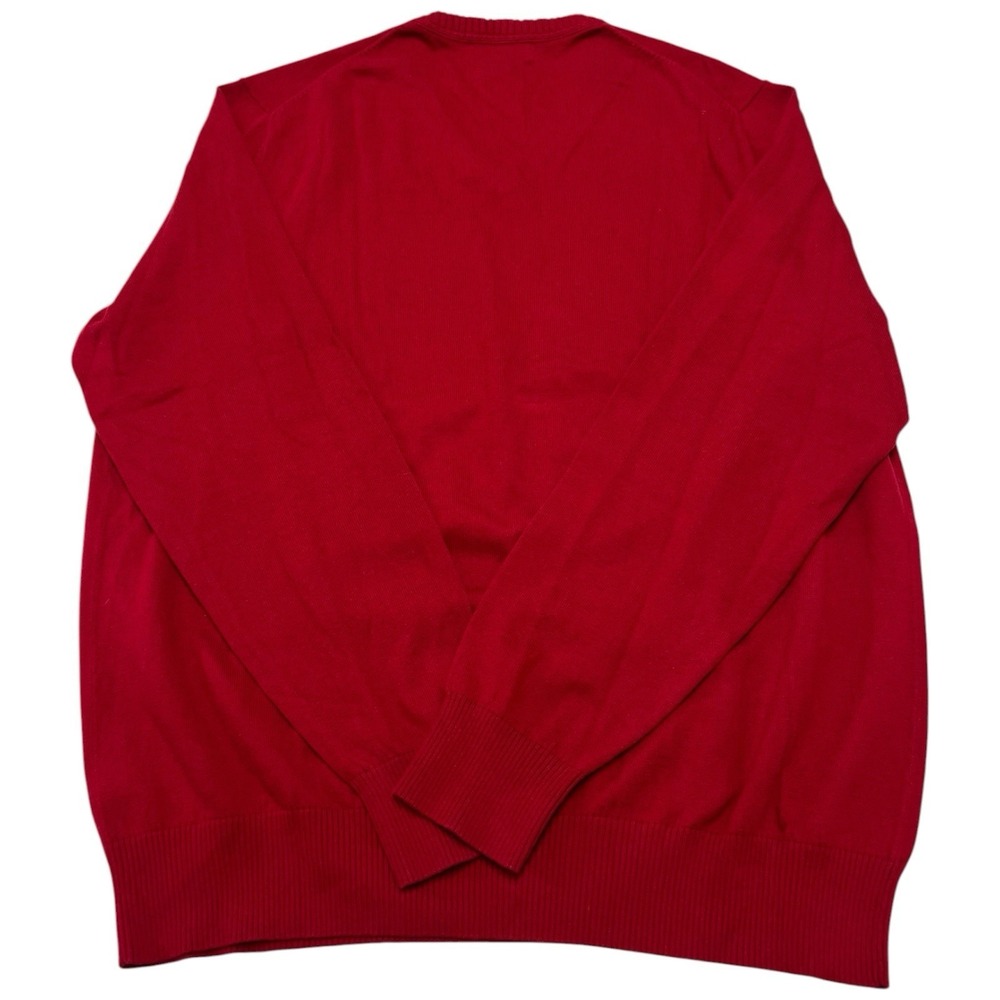 Eddie Bauer Cashmere Sweater Y2K VTG Men’s‎ XL Tall VNeck Red Knit Cotton - Picture 2 of 5